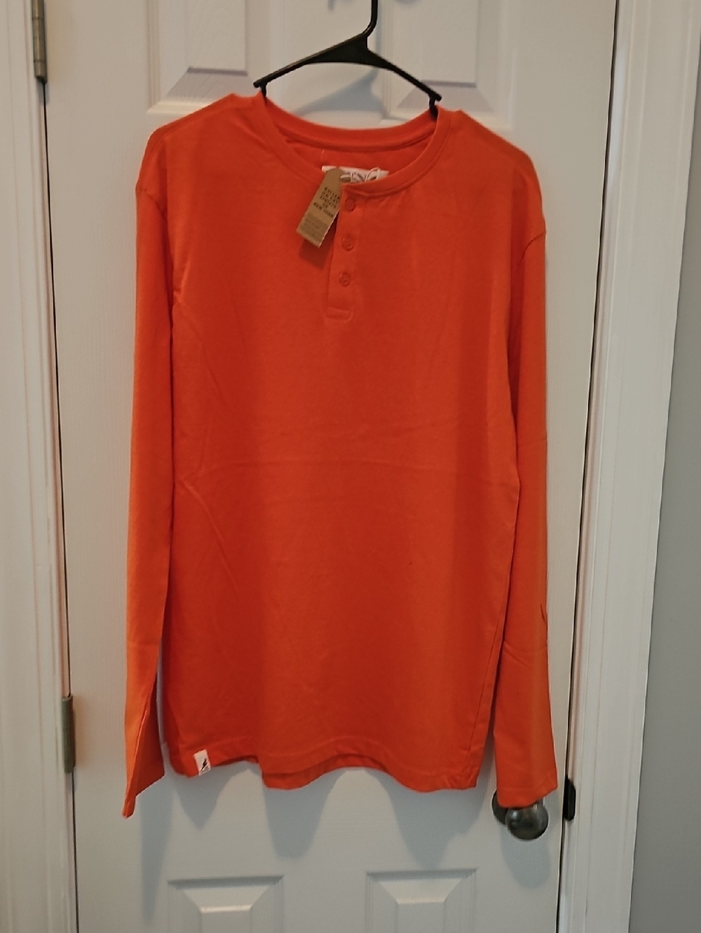 NWT Kangol Orange Henley Top with Button Placket